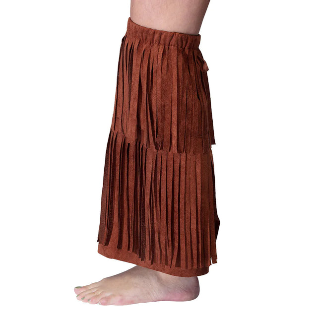 Pantalon marron à franges