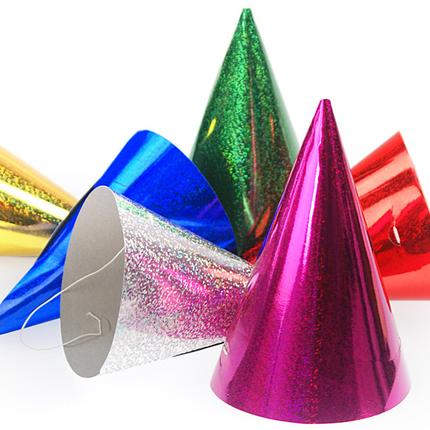 Chapeaux de fête Holographiques 16cm 120pcs