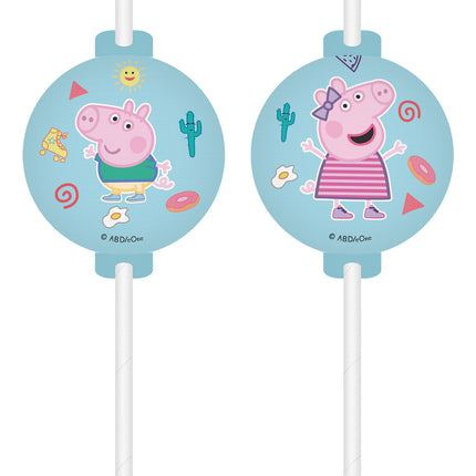 Pailles en papier Peppa Pig 4pcs