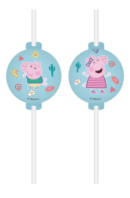 Pailles en papier Peppa Pig 4pcs