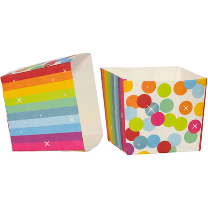 Boîte à bonbons Happy Birthday Confetti arc-en-ciel 5pcs