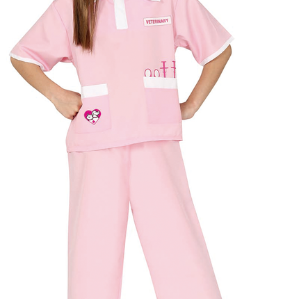 Costume de vétérinaire enfant rose