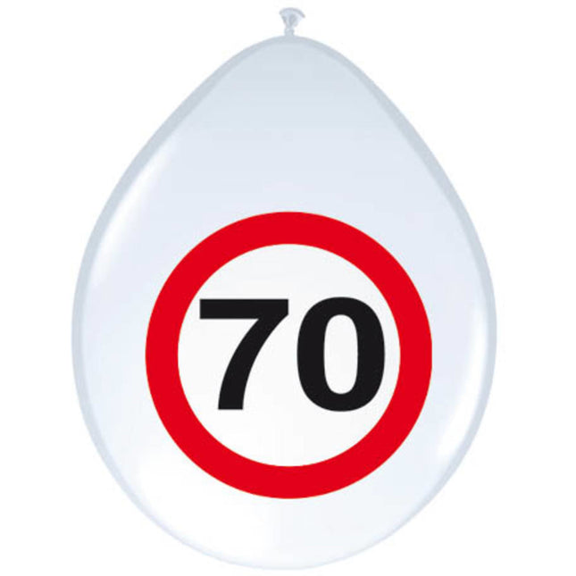 Ballons 70 ans Panneau de signalisation 30cm 8pcs