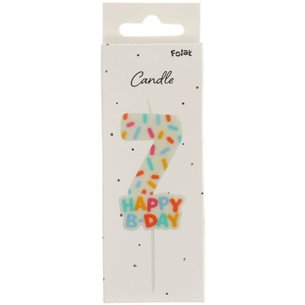 Bougie de joyeux anniversaire 7 ans 7cm