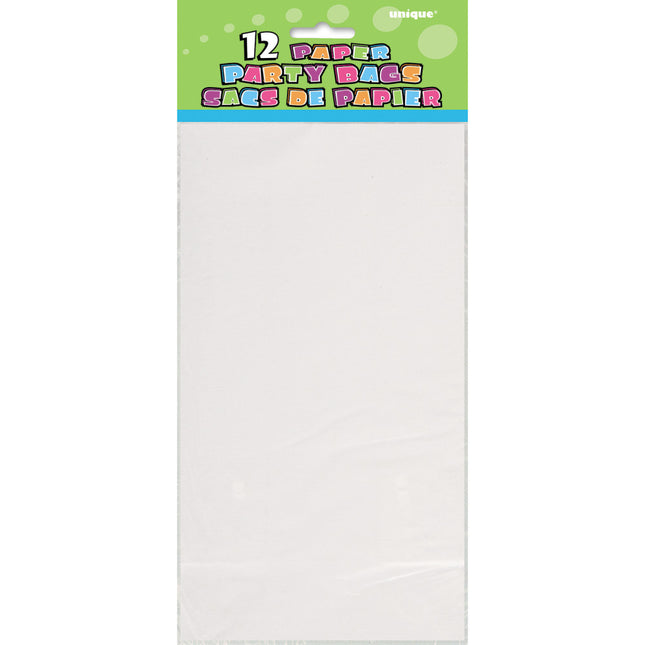 Sacs de fête blancs 25cm 12pcs