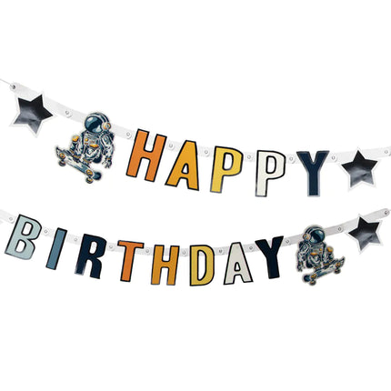 Guirlande de lettres Space Party Happy Birthday 2.5m