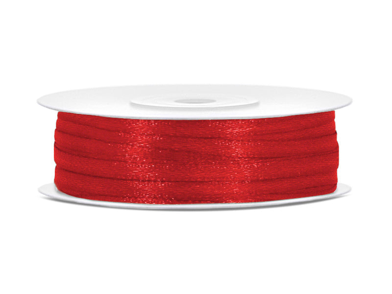 Ruban de satin rouge 3 mm 50 m