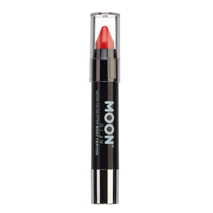 Moon Glow Neon UV Glitter Body Crayons Red 3.2g