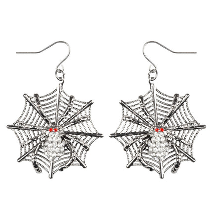 Boucles d'oreilles Halloween en toile d'araignée 12cm