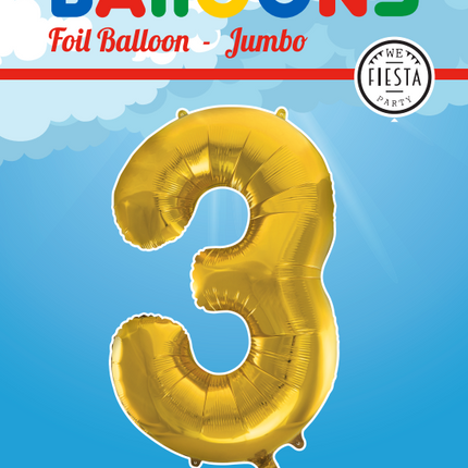 Ballon de baudruche Figure 3 Or XL 86cm vide