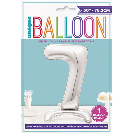 Ballon de baudruche Figure 7 Silver Standard 76cm