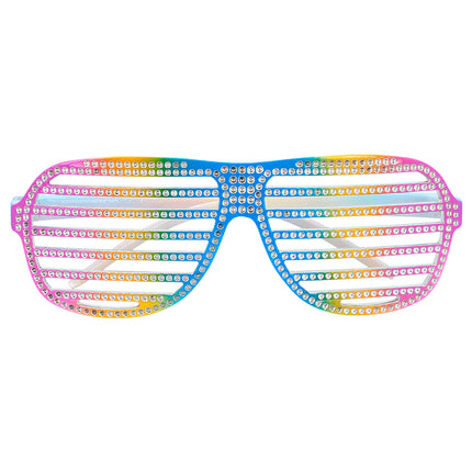 Lunettes arc-en-ciel rayées pailletées