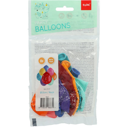 Ballons Confetti Coloré 23cm 8pcs