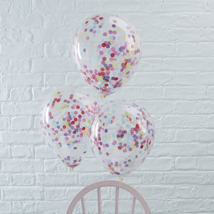 Ballons confettis colorés 30cm 5pcs