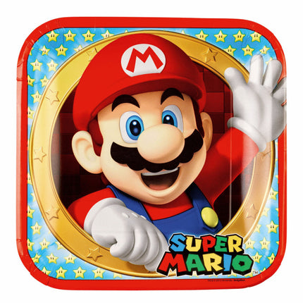 Assiettes Super Mario carrées 23cm 8pcs