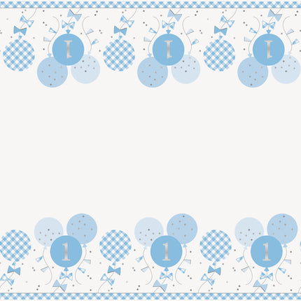 Nappe d'anniversaire 1 an Bleu 2.13m