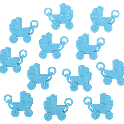 Décoration de table Chariot de bébé Bleu 12pcs