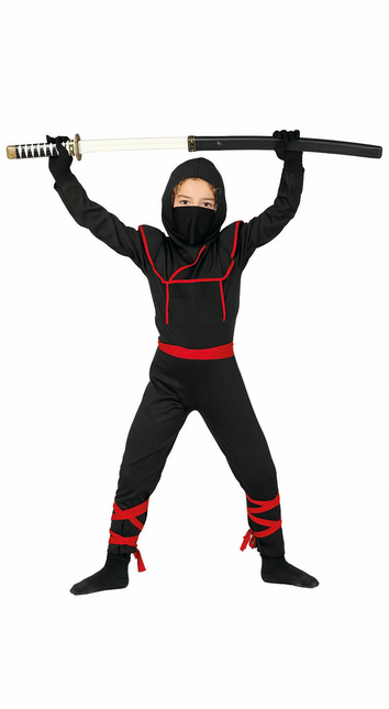 Combinaison Ninja Enfant Rouge Noir