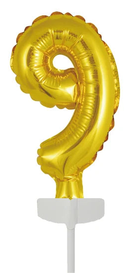 Décor de gâteau doré 9 ans Ballon de baudruche 12.5cm