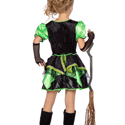 Robe de sorcière fille verte