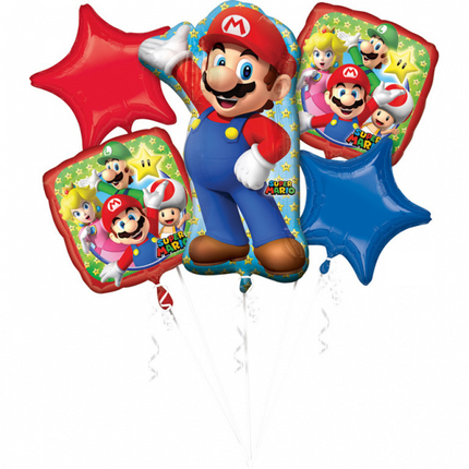 Jeu de ballons en hélium Super Mario 5 pièces vides