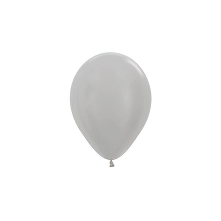 Ballons de baudruche argent perlé 12cm 50pcs