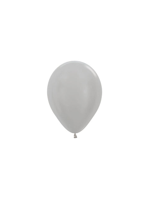 Ballons de baudruche argent perlé 12cm 50pcs