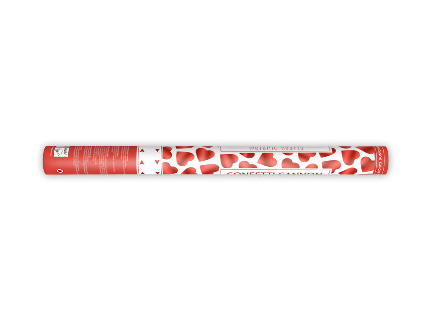 Confetti Cannon Hearts Red 60cm