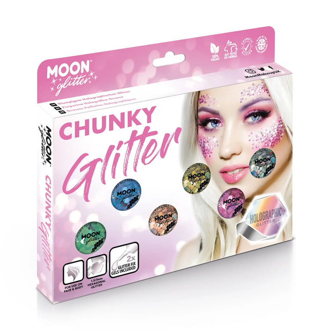 Moon Glitter Paillettes holographiques noires 3g