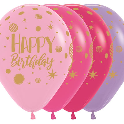 Ballons Happy Birthday Sparkles Party Mix 30cm 25pcs