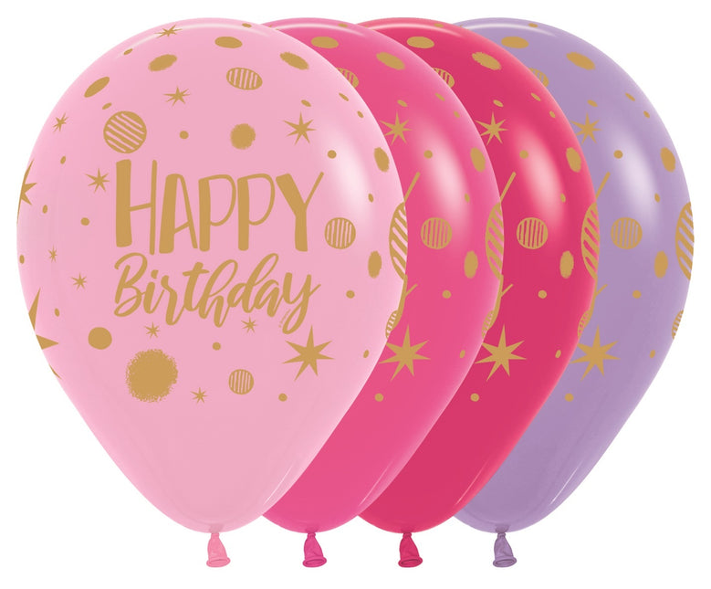 Ballons Happy Birthday Sparkles Party Mix 30cm 25pcs