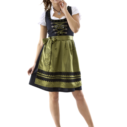 Noir Vert Robe Dirndl Oktoberfest Dames