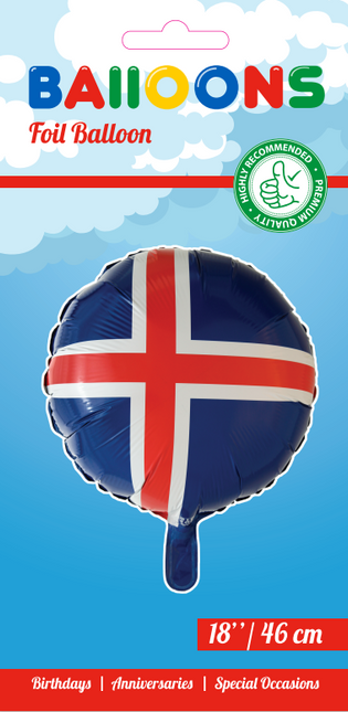 Ballon à l'hélium Drapeau Islande 45cm vide