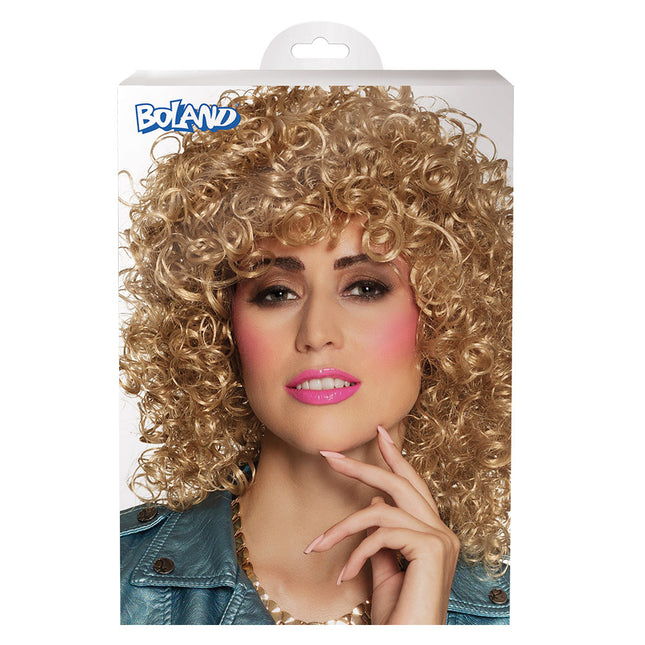 Perruque cheveux courts blonds bouclés