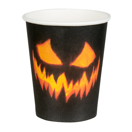 Tasses d'Halloween Citrouille Papier 210ml 10pcs