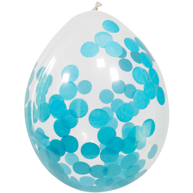 Ballons Confetti Bleu 30cm 4pcs