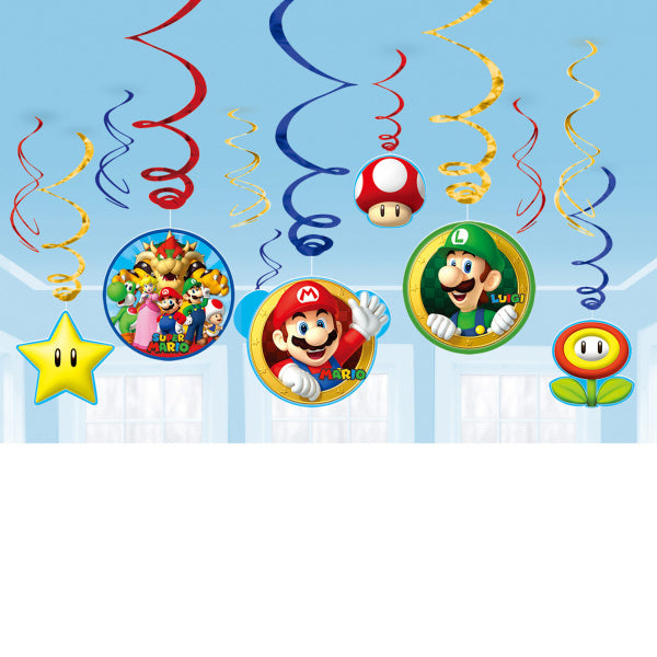 Super Mario Décoration suspendue 61cm 12 pièces