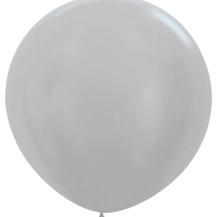 Ballons de baudruche Pearl Silver 91cm 10pcs