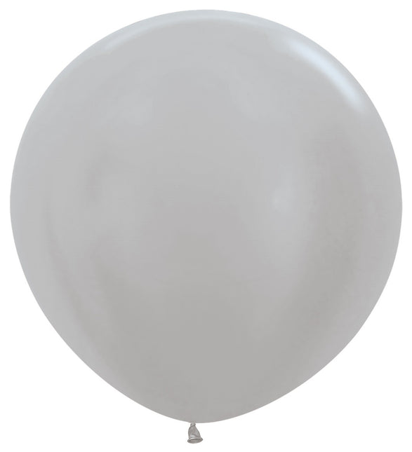 Ballons de baudruche Pearl Silver 91cm 10pcs