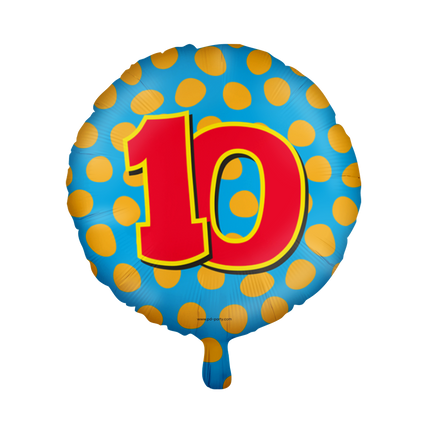 Ballon à l'hélium 10 ans coloré vide 46cm