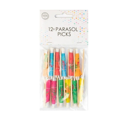 Bâtons de cocktail Parasol coloré 8cm 12pcs