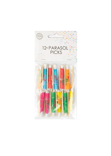 Bâtons de cocktail Parasol coloré 8cm 12pcs