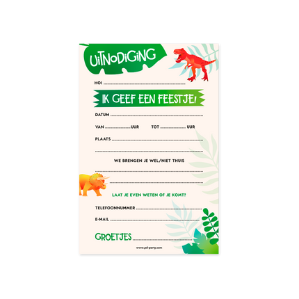 Invitations Dino 6pcs