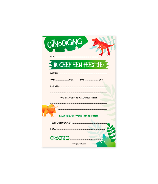 Invitations Dino 6pcs