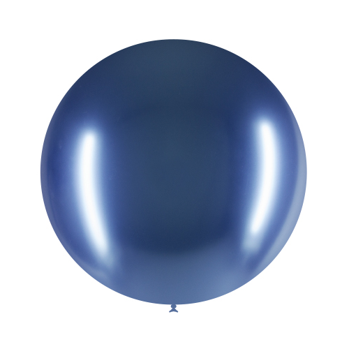 Ballon géant bleu chromé 60cm