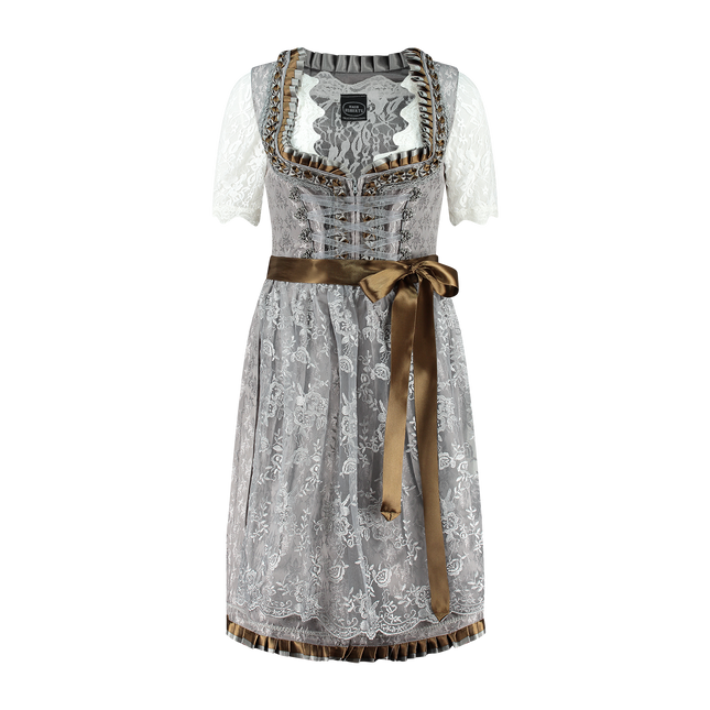 Silver Dirndl Robe Oktoberfest Femmes 2 Pièces