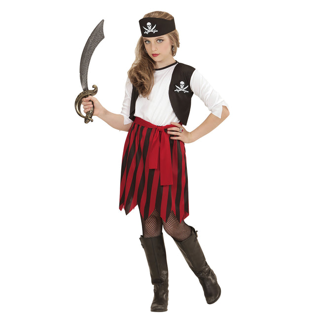 Robe Pirate Noir Rouge Fille