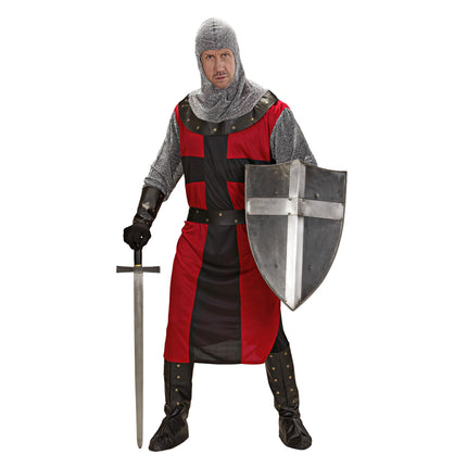 Costume de chevalier Rouge Noir Hommes