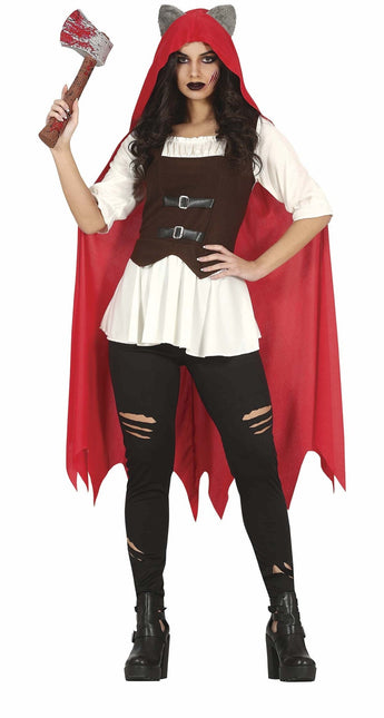 Costume d'Halloween du Chaperon Rouge Dames Rouge