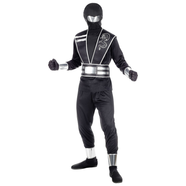 Combinaison Ninja Noir Argent Garçon